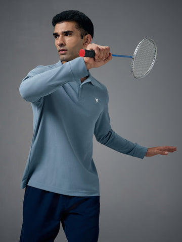 Men Solid Slim Fit Polo T-shirt with MATPIQ