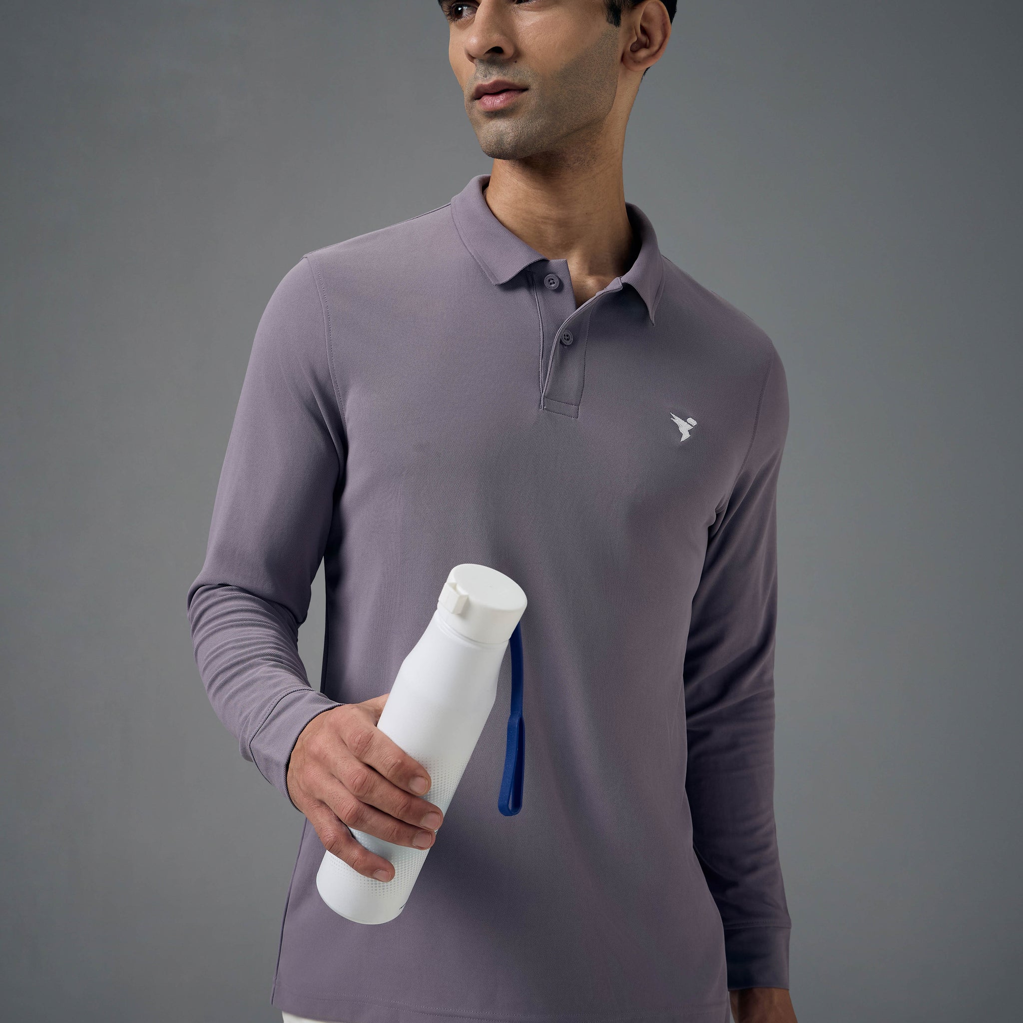 Men Solid Slim Fit Polo T-shirt with MATPIQ