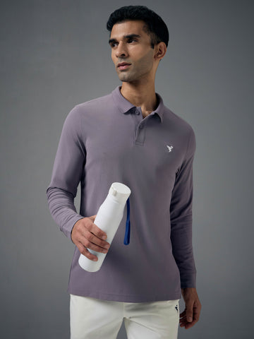 Men Solid Slim Fit Polo T-shirt with MATPIQ