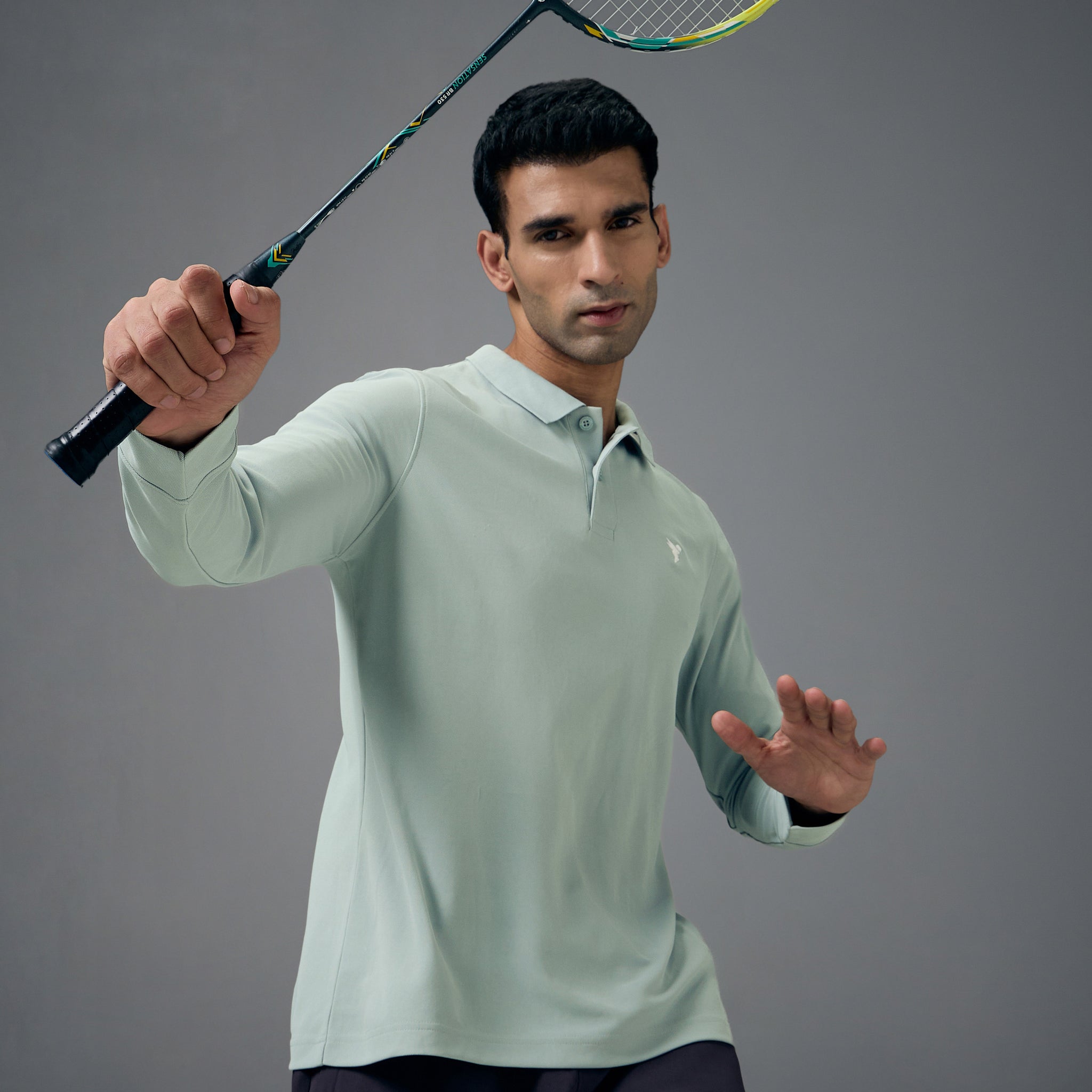 Men Solid Slim Fit Polo T-shirt with MATPIQ