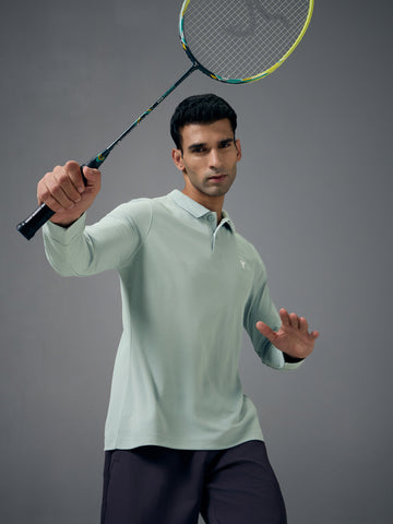 Men Solid Slim Fit Polo T-shirt with MATPIQ