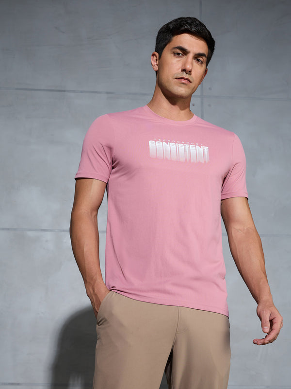 Men Printed Slim Fit Round Neck T-shirt with COTFLEX