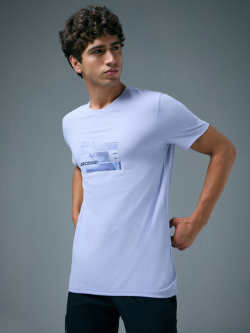 Men Printed Slim Fit Round Neck T-shirt with COTFLEX