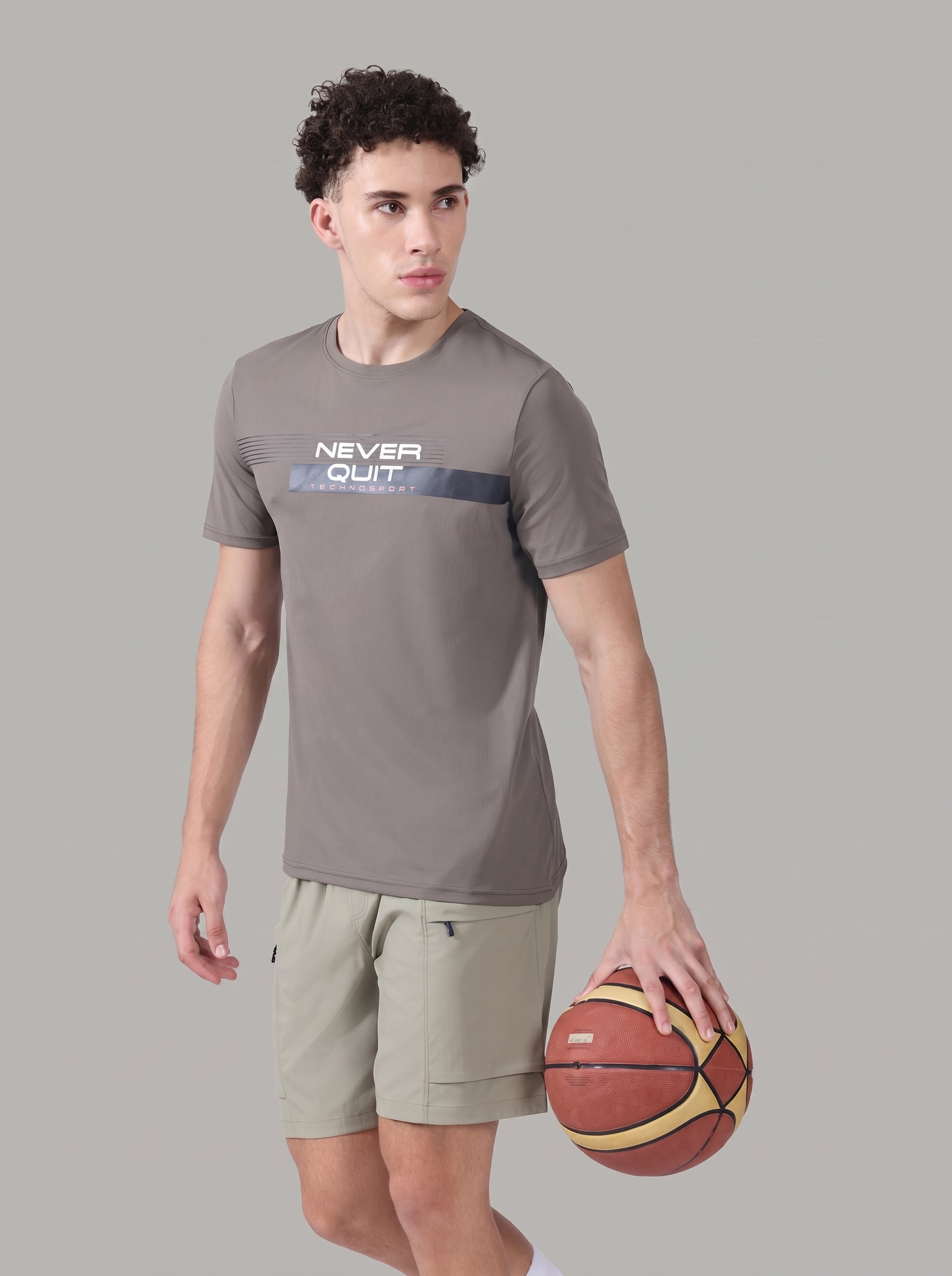 Men Printed Slim Fit Round Neck T-shirt with COTFLEX