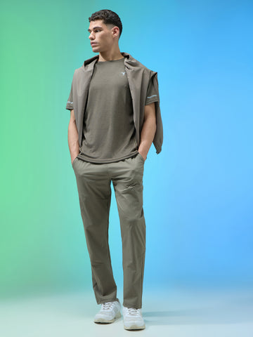 Men Solid Regular Fit Trackpants with TS FLEXI