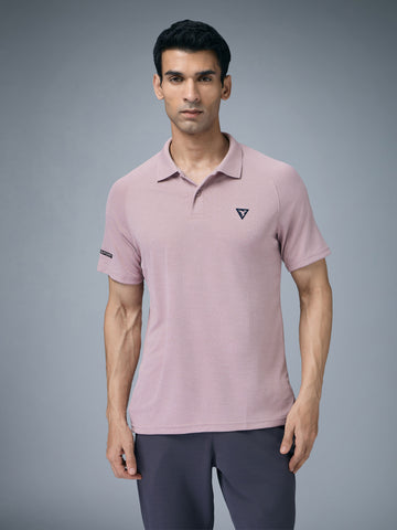 Men Melange Slim Fit Polo T-shirt with DOUBLE COOL