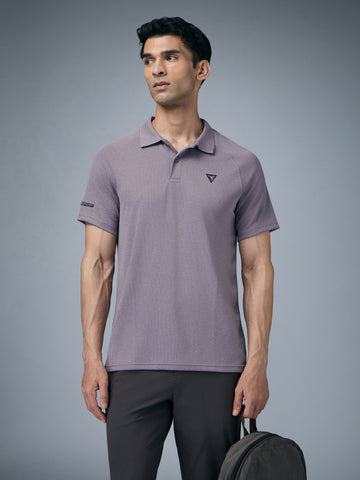 Men Melange Slim Fit Polo T-shirt with DOUBLE COOL