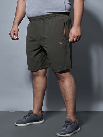Men Plus Size Solid Slim Fit Shorts with TECHNOLITE