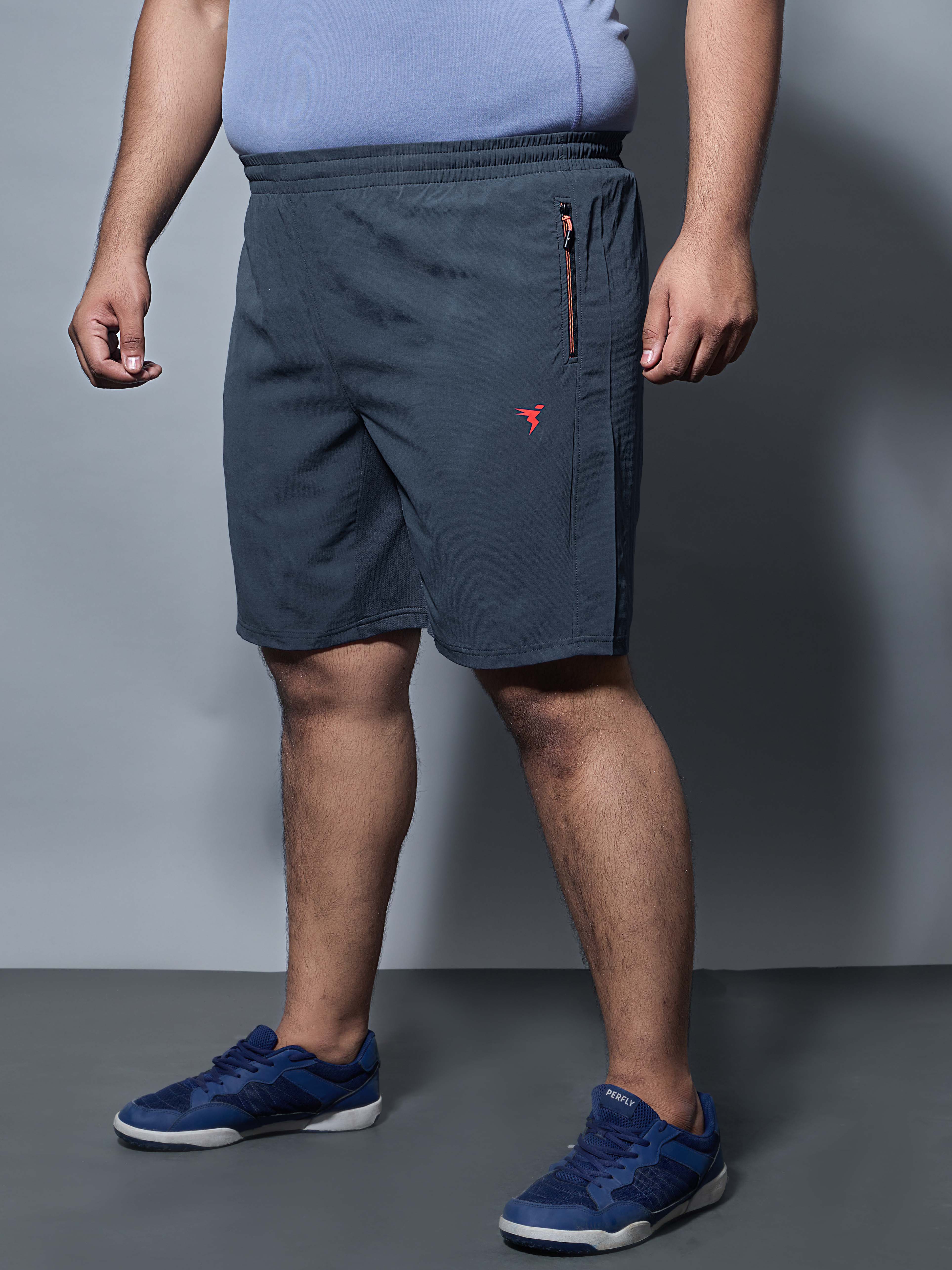 Men Plus Size Solid Slim Fit Shorts with TECHNOLITE