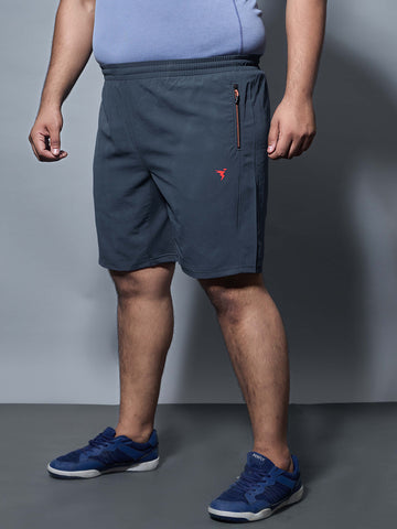 Men Plus Size Solid Slim Fit Shorts with TECHNOLITE