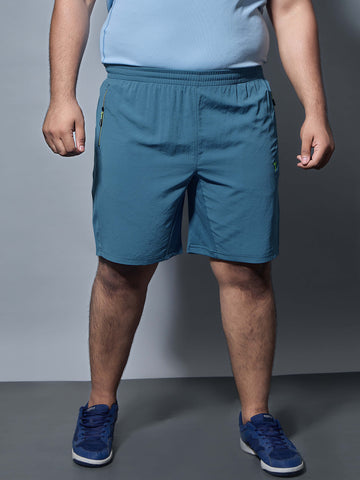 Men Plus Size Solid Slim Fit Shorts with TECHNOLITE