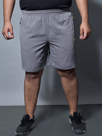 Men Plus Size Solid Slim Fit Shorts with TECHNOLITE