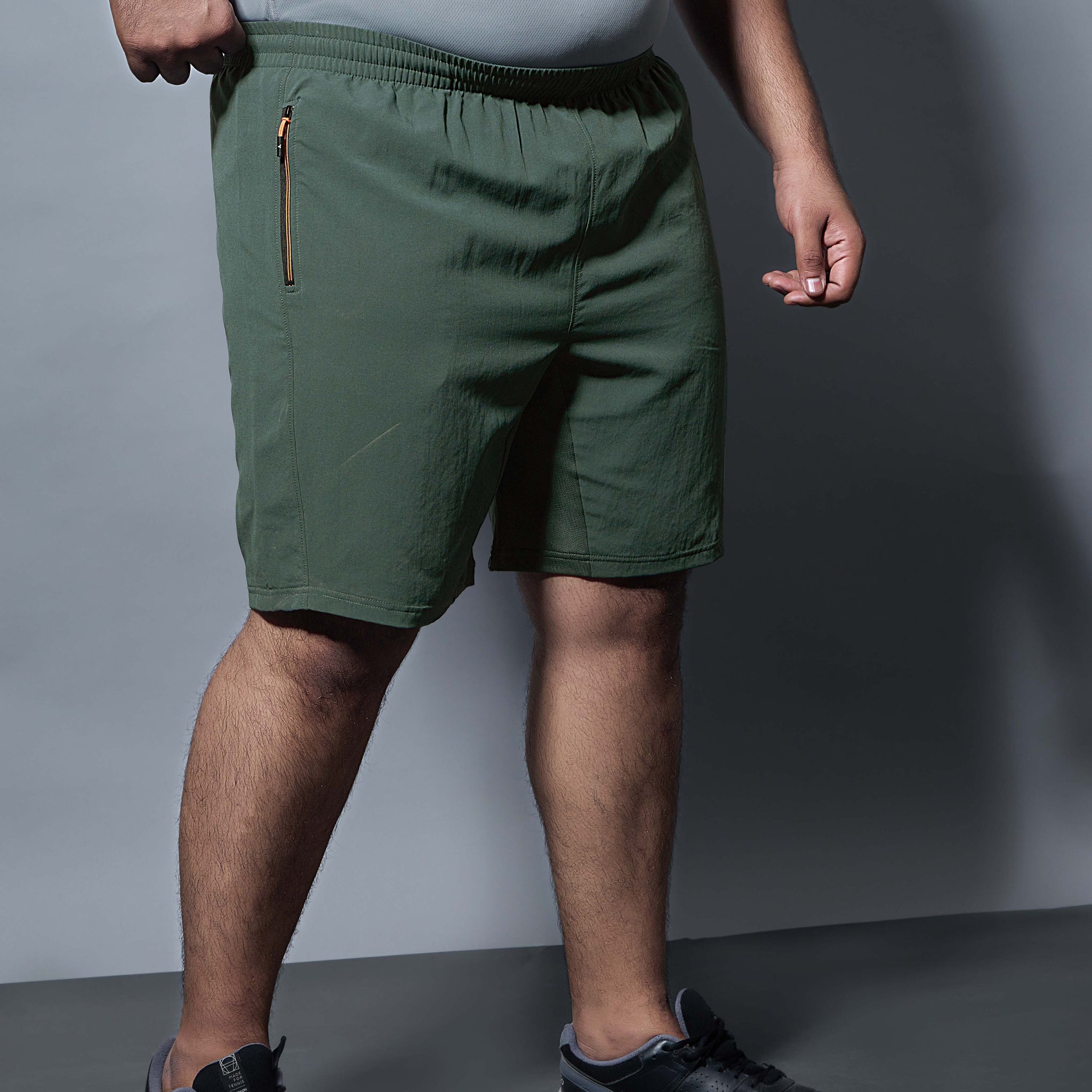 Men Plus Size Solid Slim Fit Shorts with TECHNOLITE