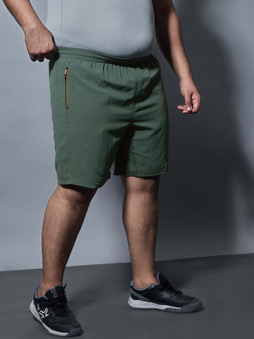 Men Plus Size Solid Slim Fit Shorts with TECHNOLITE