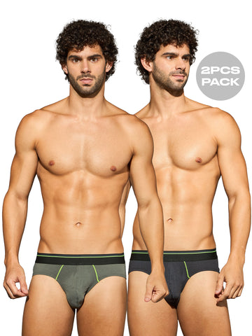 Men Colorblock Briefs with ELASTO LITE (Pack of 2)