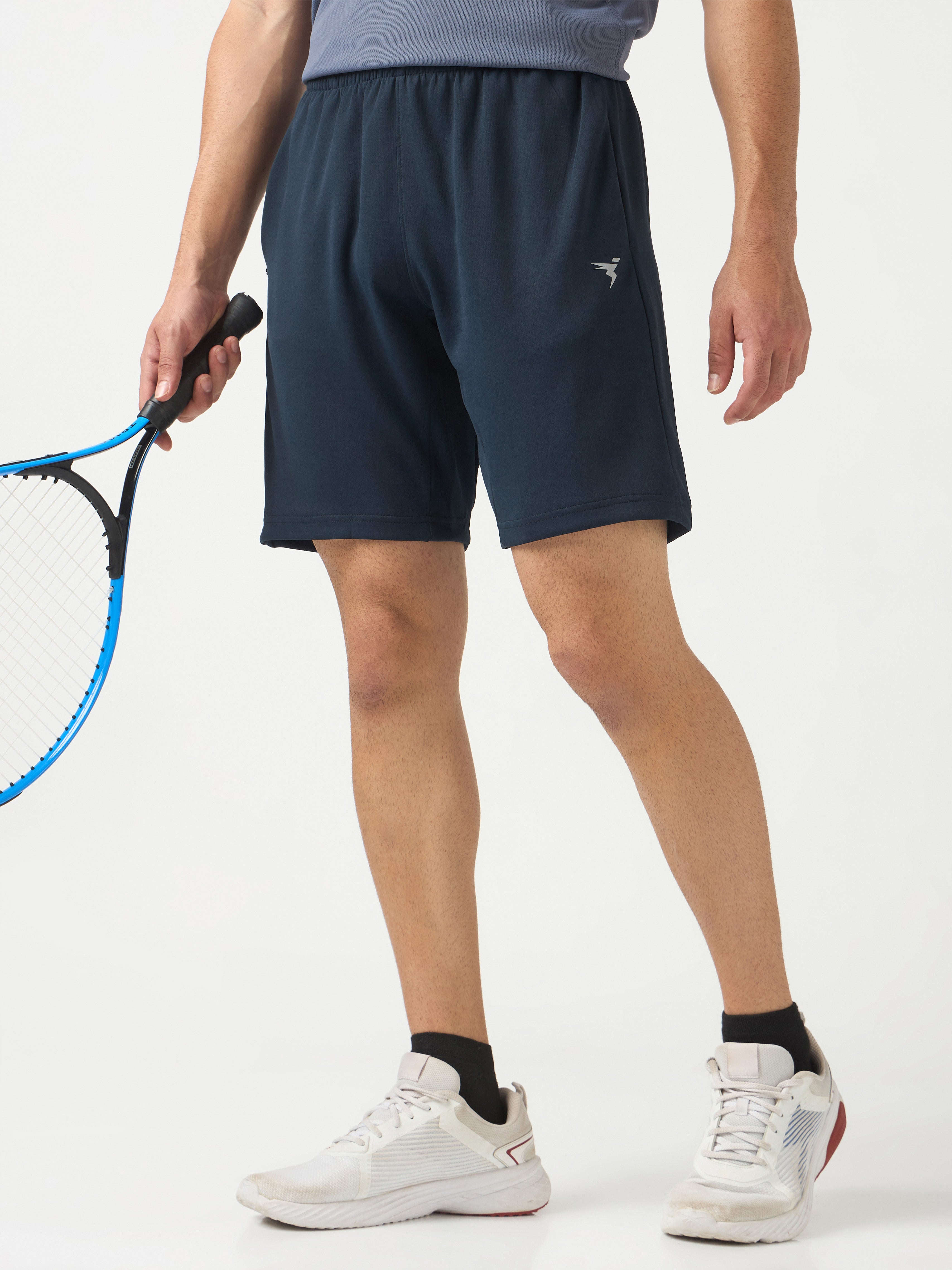 Men Solid Slim Fit Shorts with TECHNO DRY