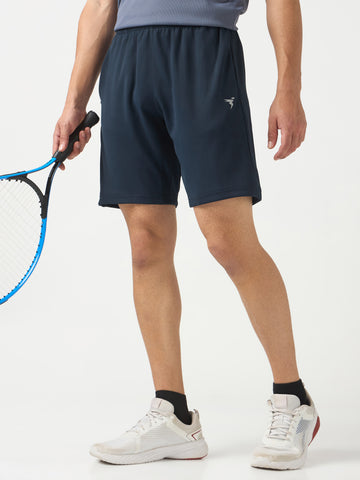 Men Solid Slim Fit Shorts with TECHNO DRY