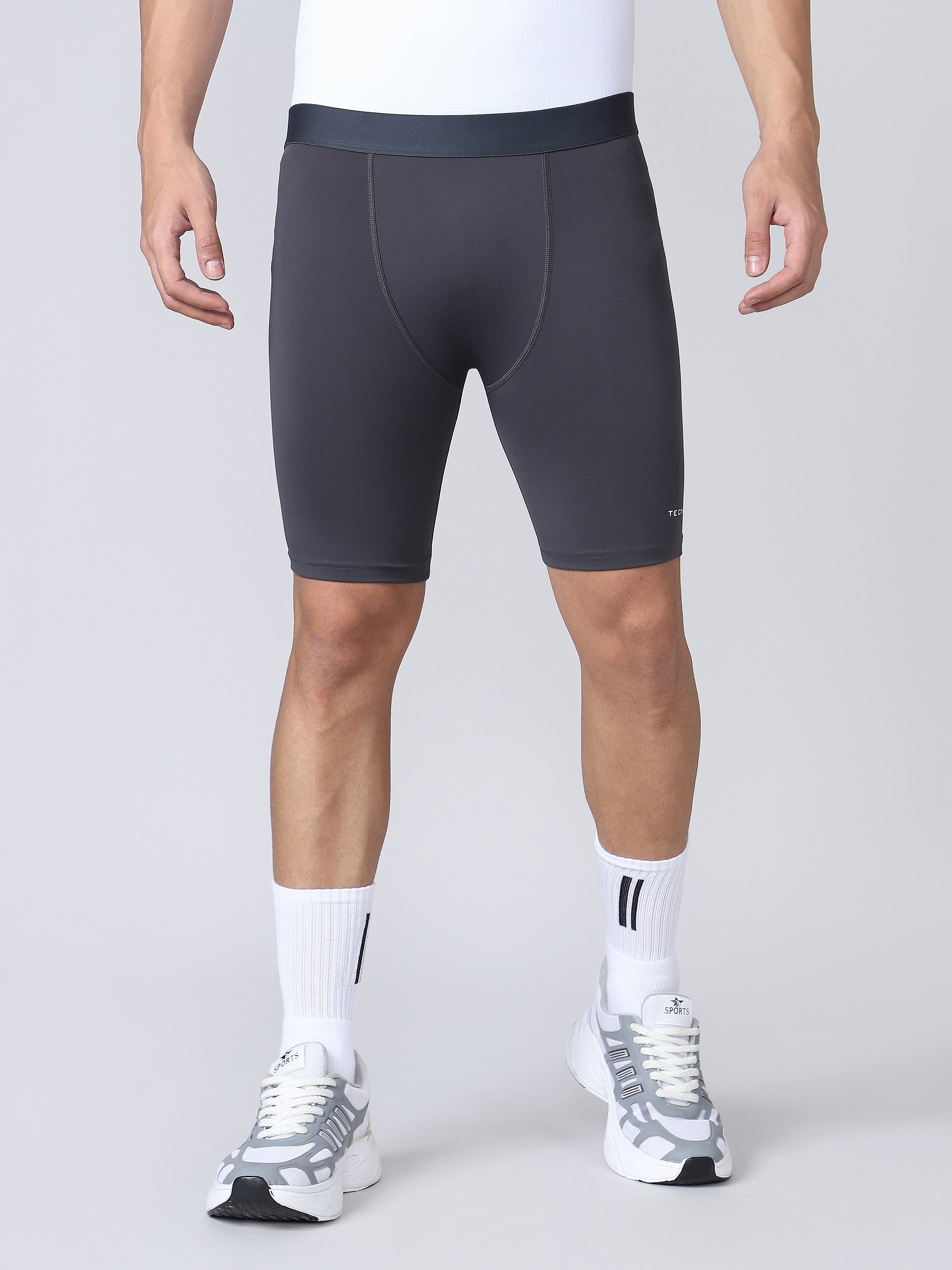 Men Solid Slim Fit Compression Tights with ELASTO LITE