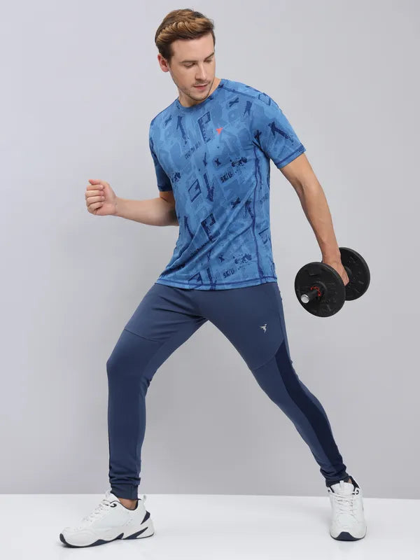 Men Jacquard Slim Fit Crew Neck T-shirt with DOUBLE COOL
