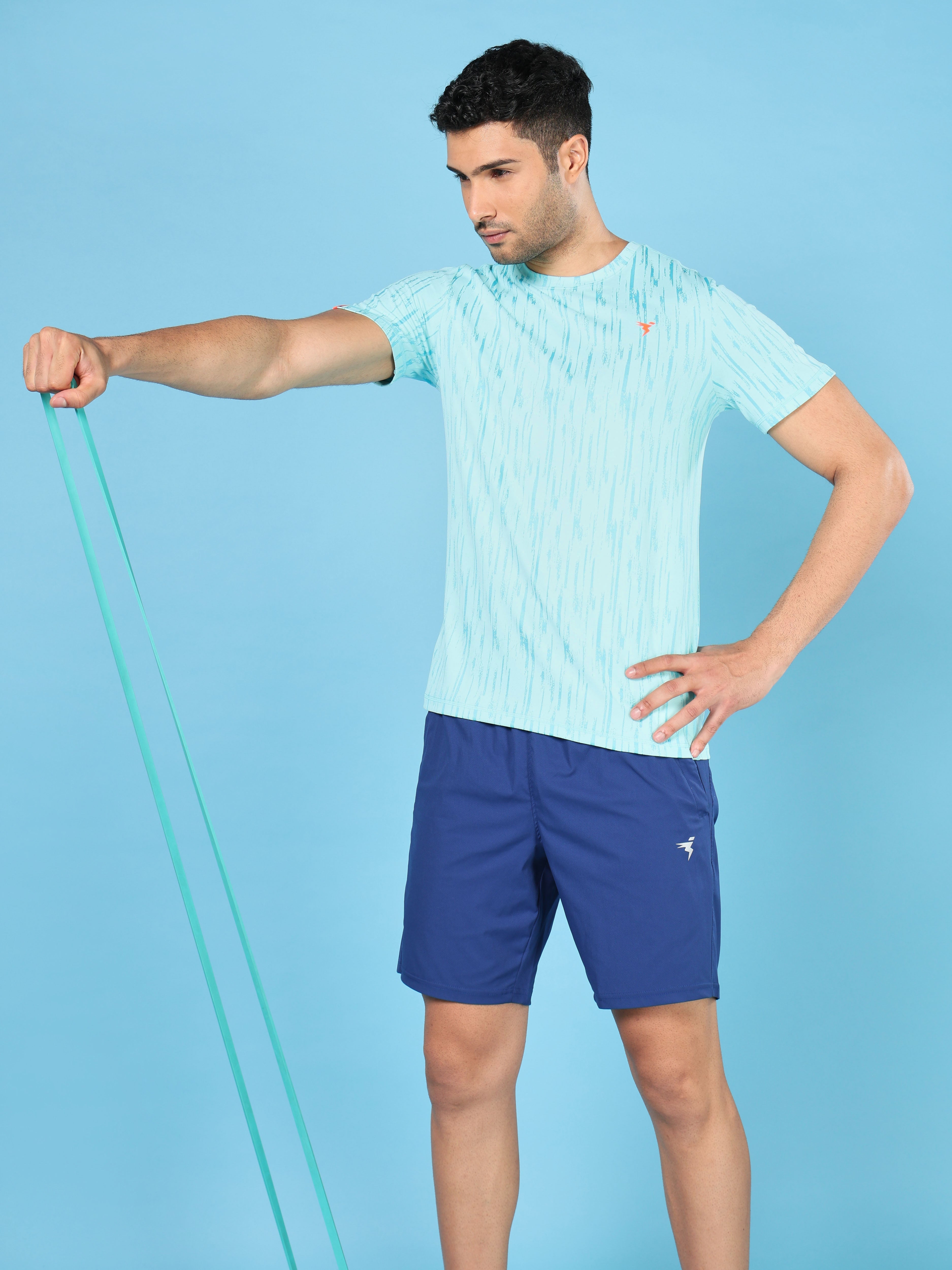 Men Jacquard Slim Fit Crew Neck T-shirt with DOUBLE COOL