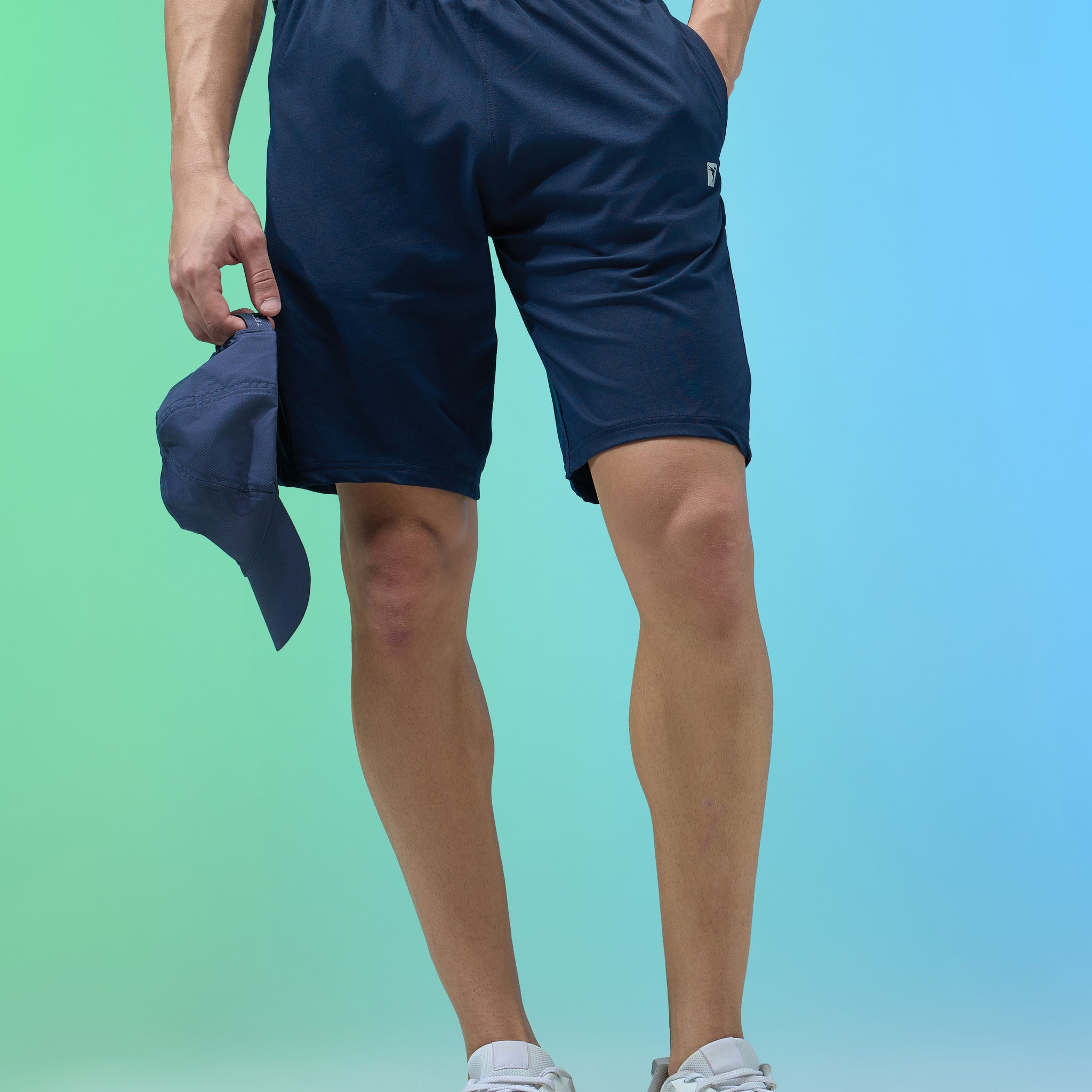 Men Melange Slim Fit Shorts with TECHNOLITE