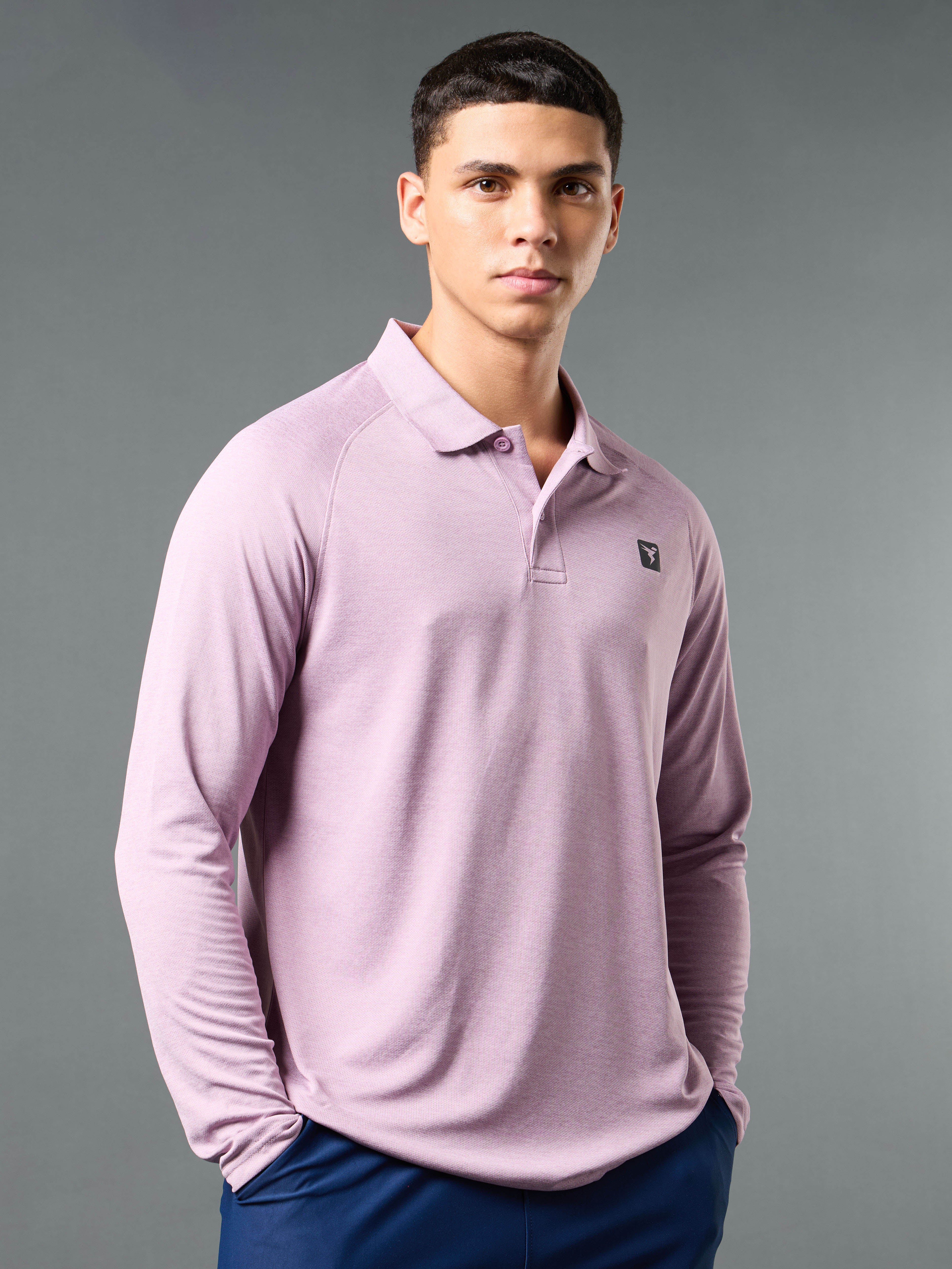 Men Solid Slim Fit Polo T-shirt with DOUBLE COOL