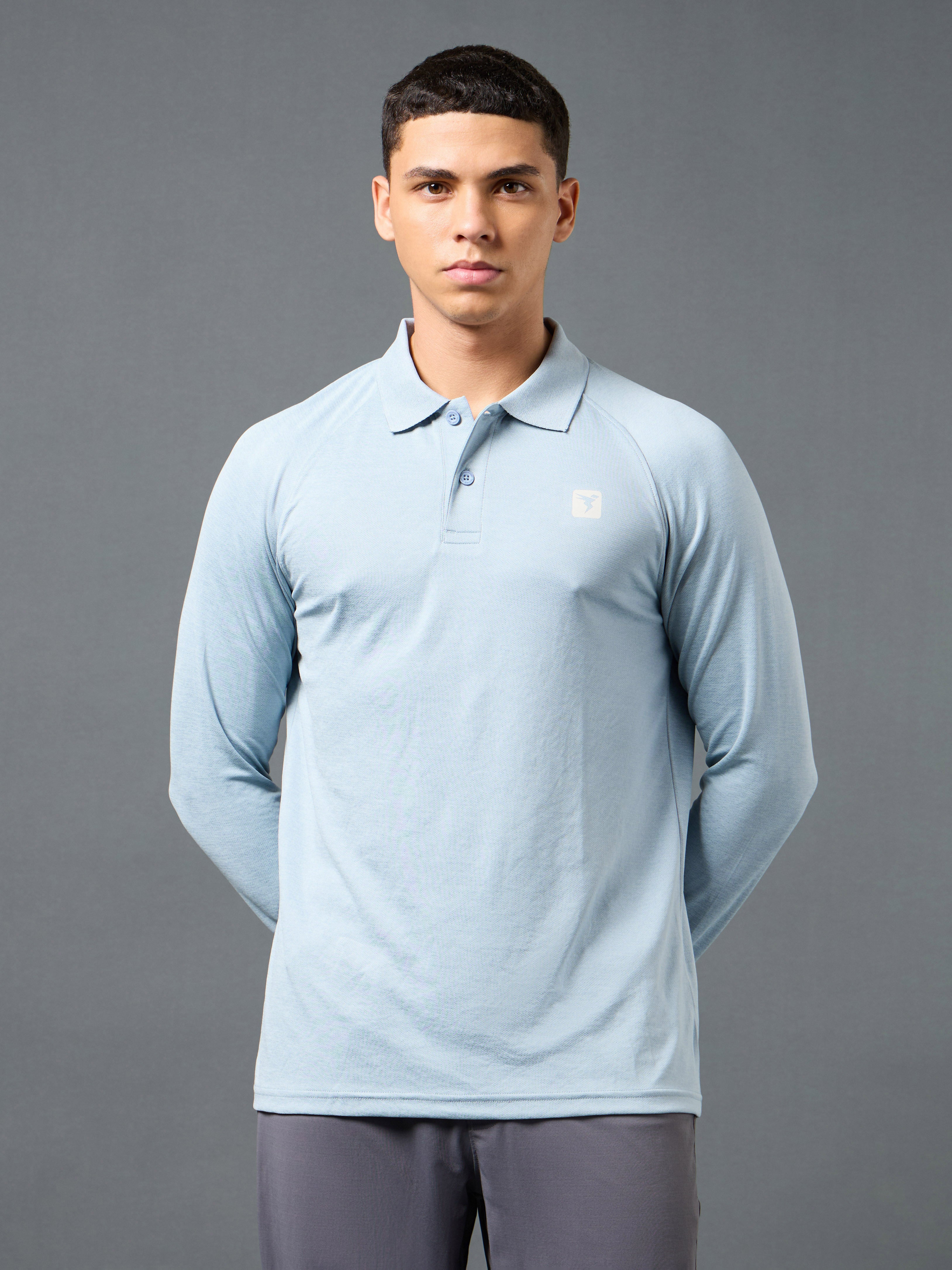 Men Solid Slim Fit Polo T-shirt with DOUBLE COOL