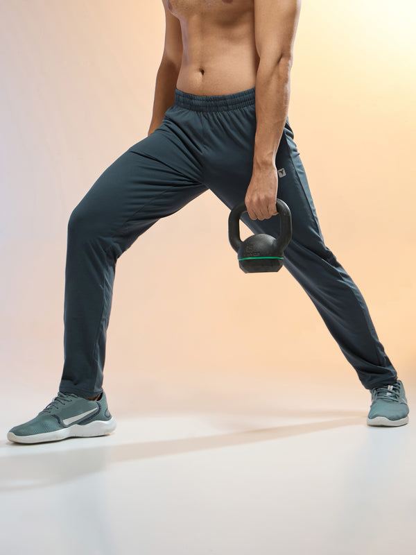 Men Solid Slim Fit Trackpants with 4 Way Crispy