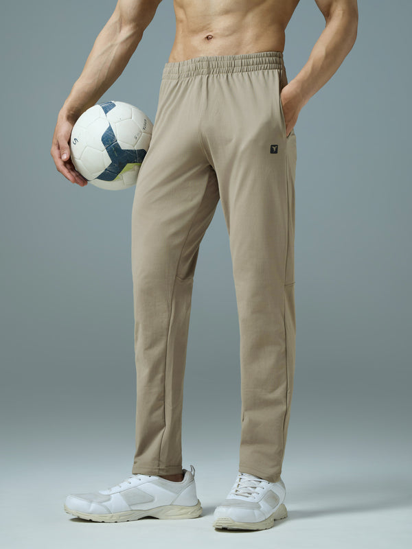 Men Solid Slim Fit Trackpants with 4 Way Crispy