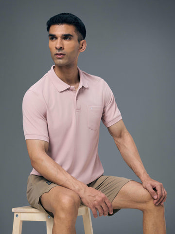 Men Solid Slim Fit Polo T-shirt with MATPIQ