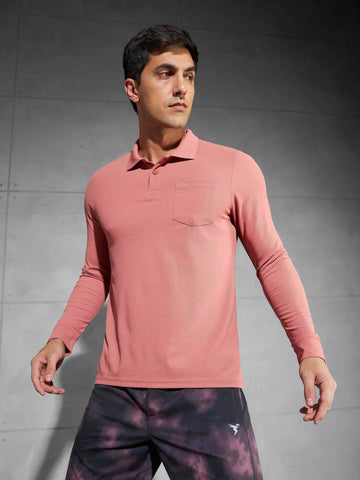 Men Solid Slim Fit Polo T-shirt with MATPIQ