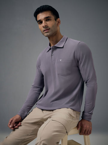 Men Solid Slim Fit Polo T-shirt with MATPIQ