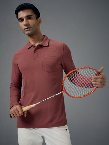 Men Solid Slim Fit Polo T-shirt with MATPIQ