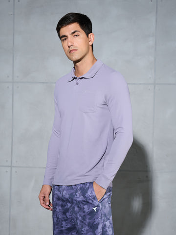 Men Solid Slim Fit Polo T-shirt with MATPIQ