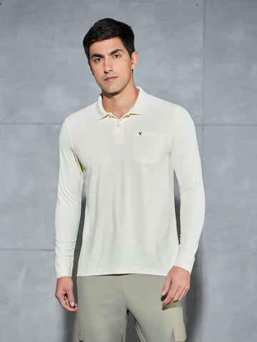 Men Solid Slim Fit Polo T-shirt with MATPIQ
