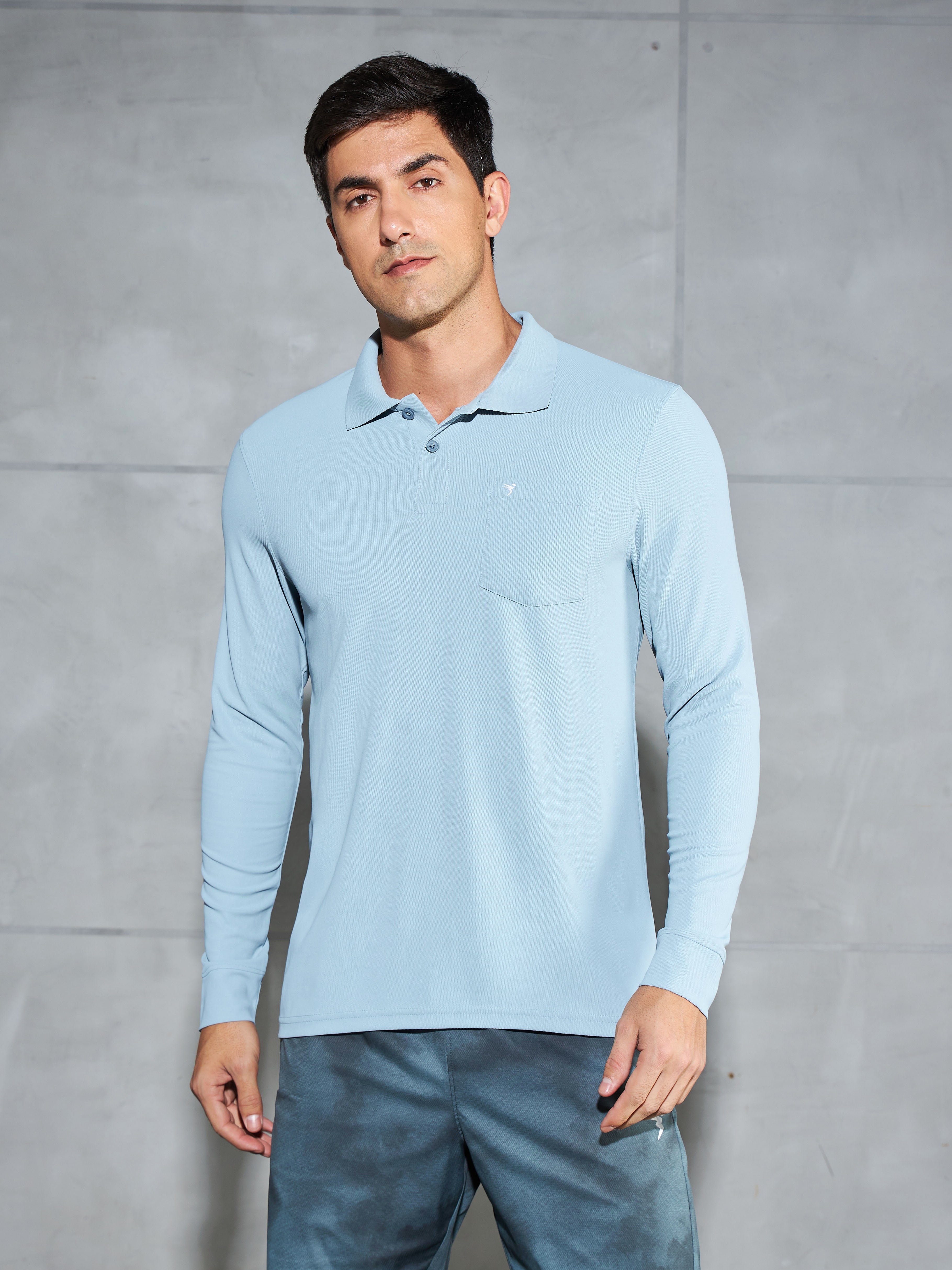 Men Solid Slim Fit Polo T-shirt with MATPIQ