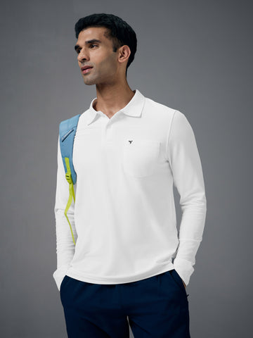 Men Solid Slim Fit Polo T-shirt with MATPIQ
