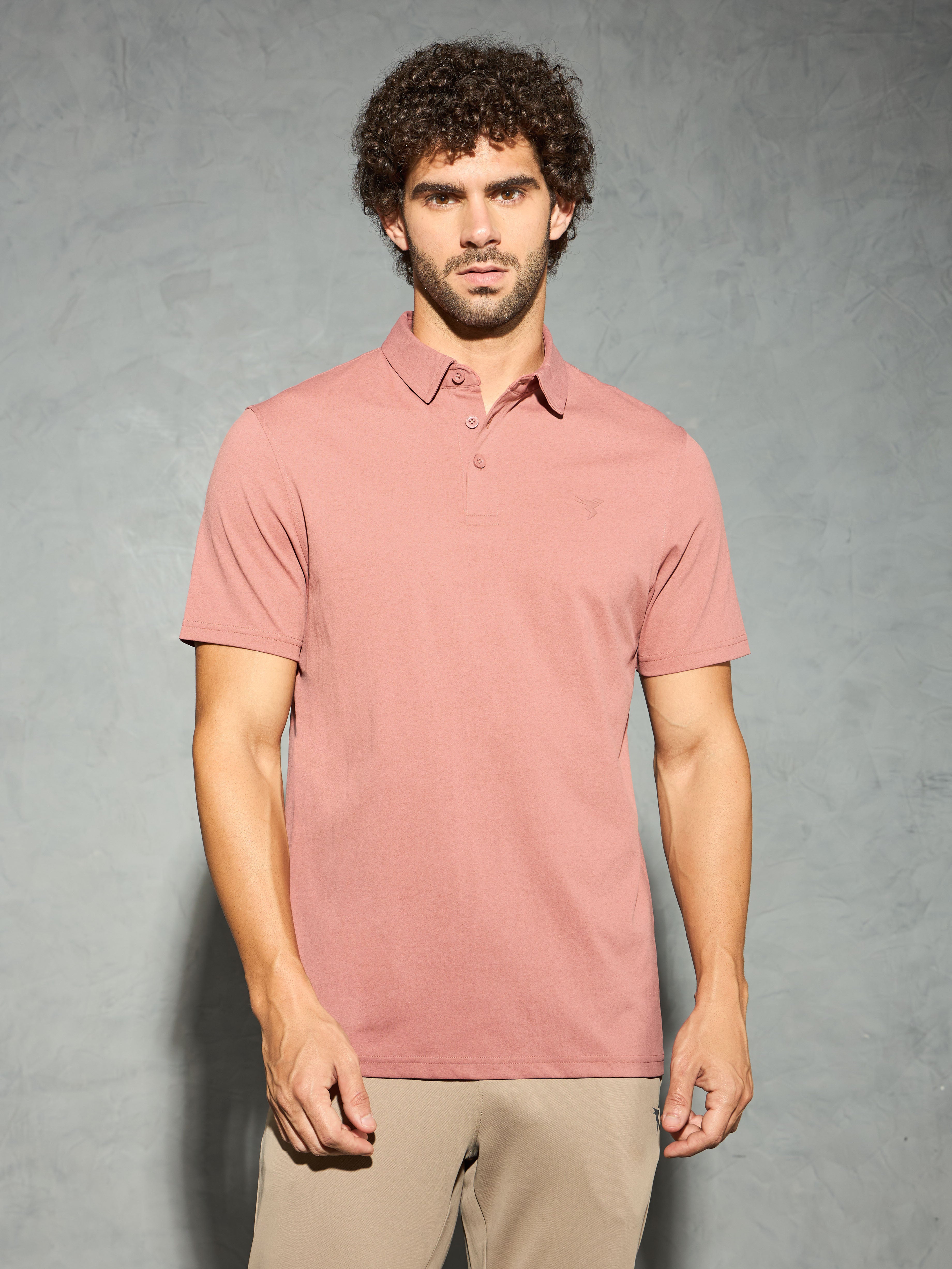 Men Solid Slim Fit Polo T-shirt with COTFLEX