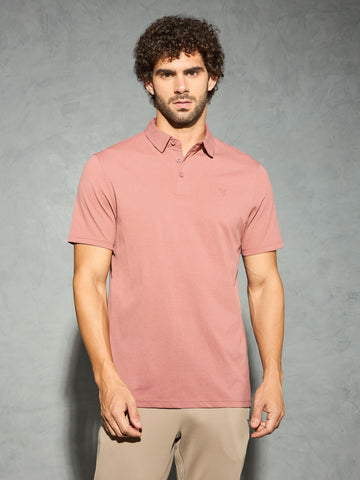 Men Solid Slim Fit Polo T-shirt with COTFLEX