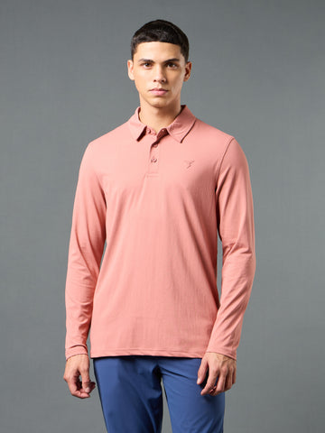 Men Solid Slim Fit Polo T-shirt with COTFLEX