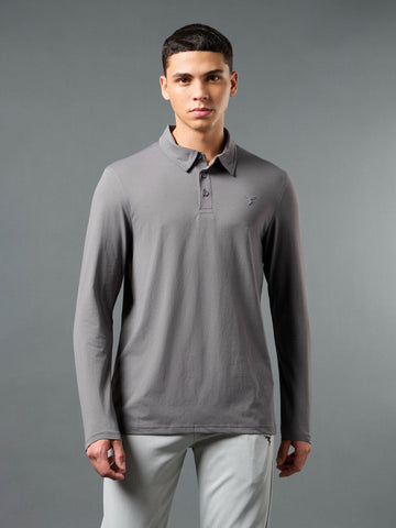 Men Solid Slim Fit Polo T-shirt with COTFLEX