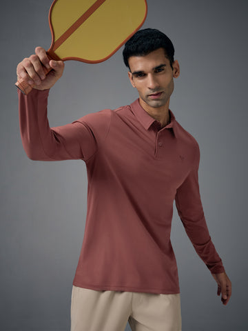 Men Solid Slim Fit Polo T-shirt with COTFLEX