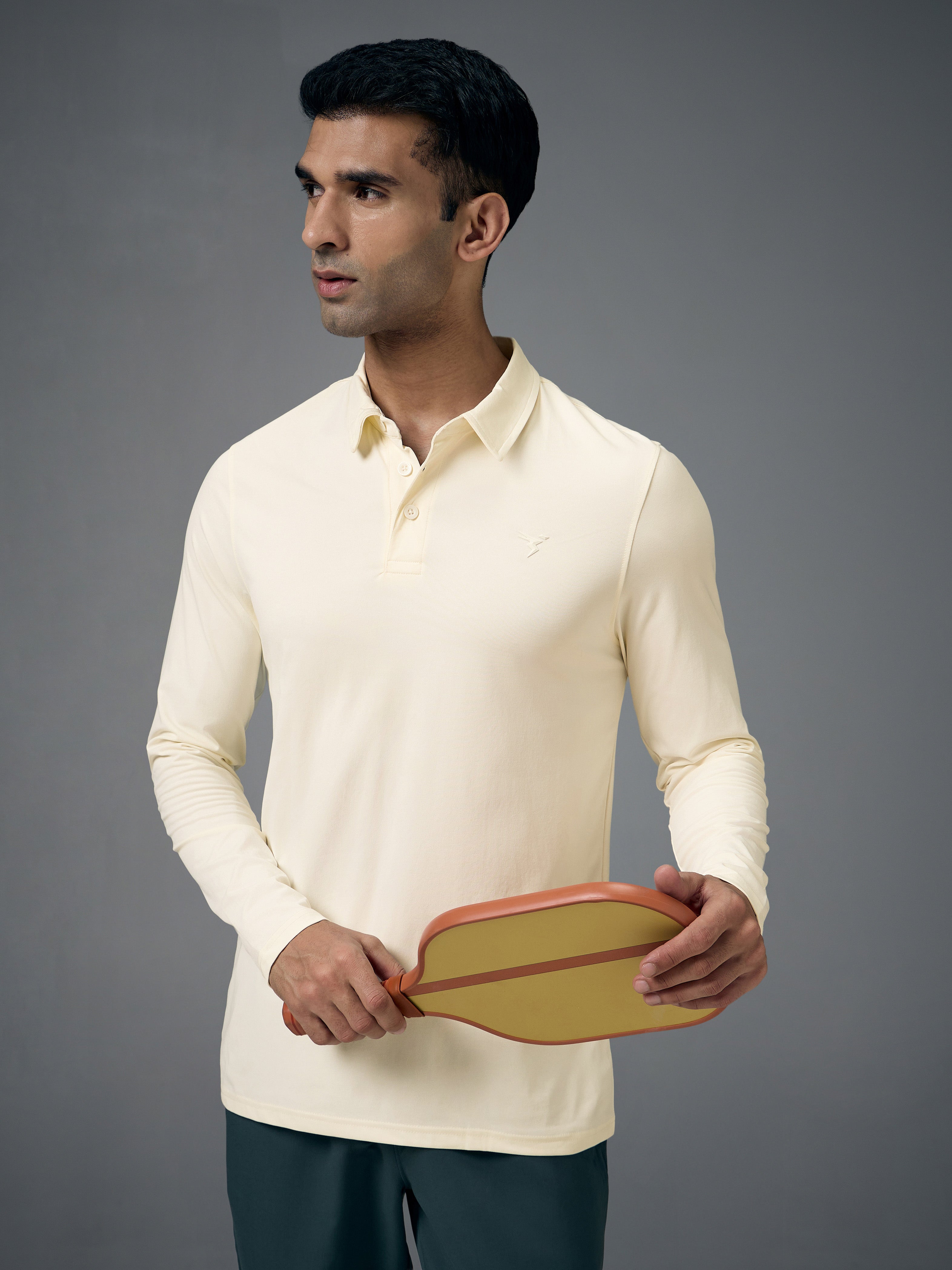 Men Solid Slim Fit Polo T-shirt with COTFLEX