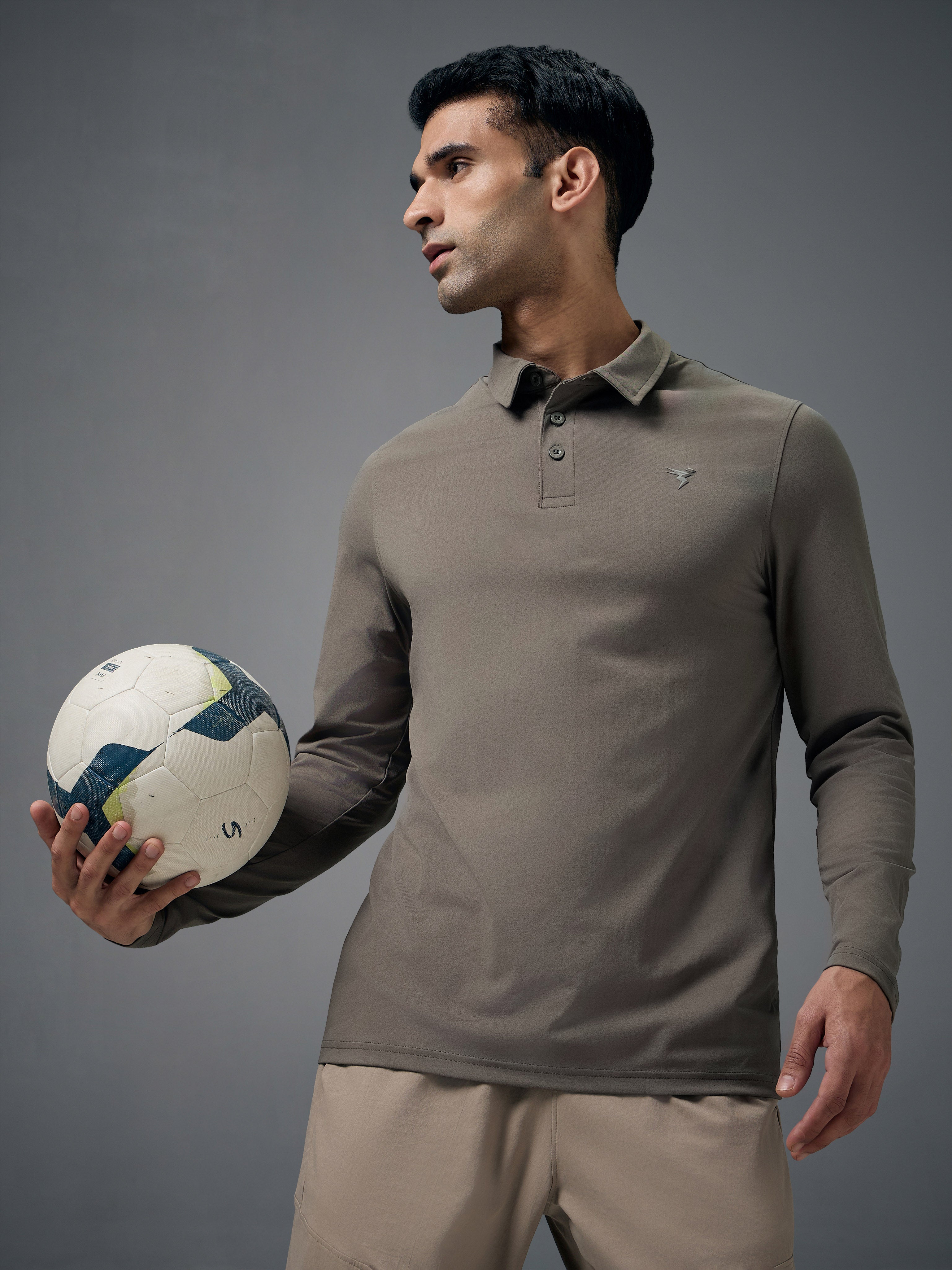 Men Solid Slim Fit Polo T-shirt with COTFLEX