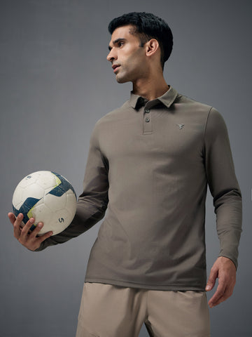 Men Solid Slim Fit Polo T-shirt with COTFLEX
