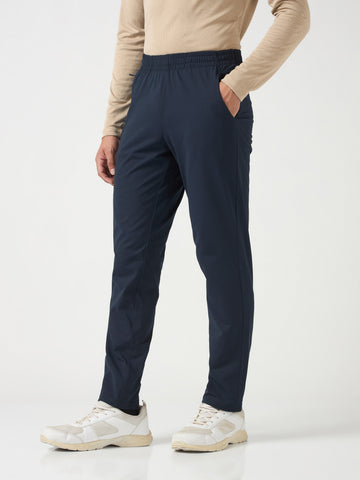 Men Solid Relax Fit Trackpants with ELASTO PLUS