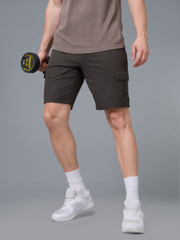 Men Solid Slim Fit Shorts with TS FLEXI