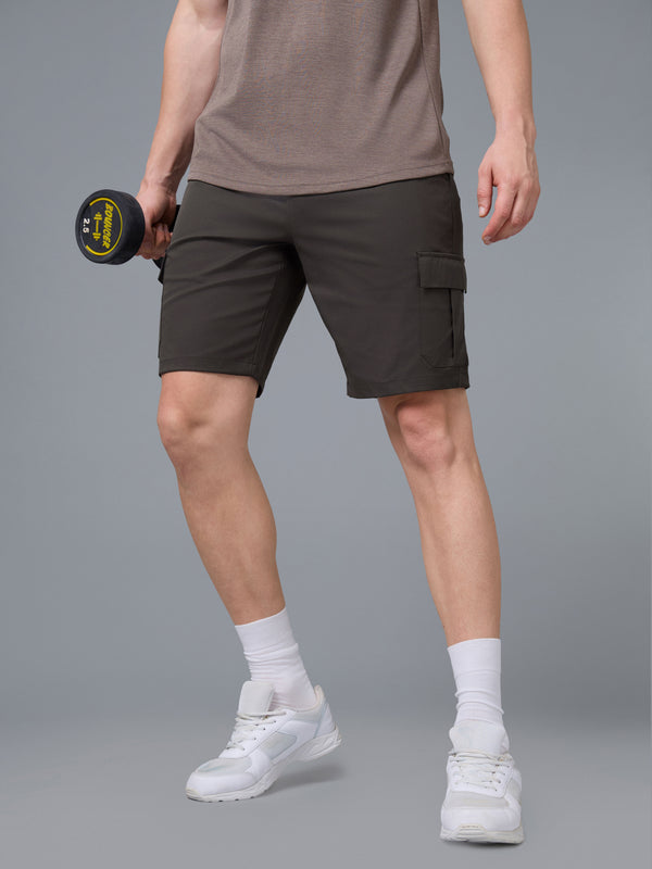 Men Solid Slim Fit Shorts with TS FLEXI