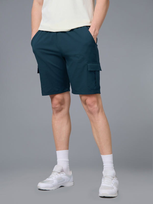 Men Solid Slim Fit Shorts with TS FLEXI