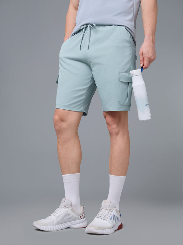 Men Solid Slim Fit Shorts with TS FLEXI